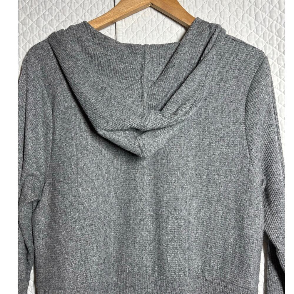 J. Jill Women M Gray Long Sleeve Hoodie Tunic Casual Comfort Relaxed - Picture 7 of 8